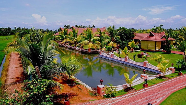 Traditional houseboat on the backwaters of Alleppey, Kerala